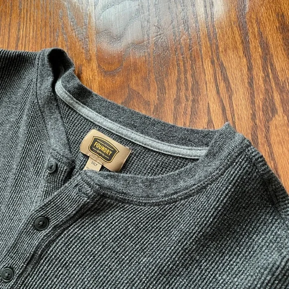 The Foundry Supply Co. Heather Gray Thermal Henley Shirt - Size 3XLT - Picture 2 of 5